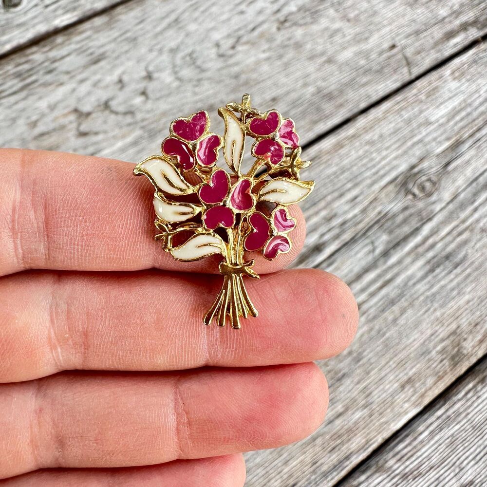 Vintage Jewelry Flower Bouquet Pin Floral Brooch Flower Pin